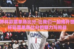 世界杯彩票单场比分-让我们一起揭开世界杯彩票单场比分的魅力与挑战