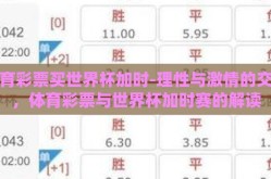 体育彩票买世界杯加时-理性与激情的交汇，体育彩票与世界杯加时赛的解读