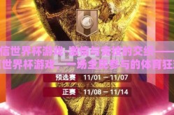 微信世界杯游戏-激情与竞技的交织——微信世界杯游戏，一场全民参与的体育狂欢