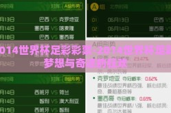 2014世界杯足彩彩票-2014世界杯足彩，梦想与奇迹的狂欢