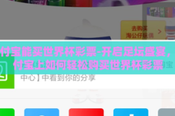 支付宝能买世界杯彩票-开启足坛盛宴，支付宝上如何轻松购买世界杯彩票