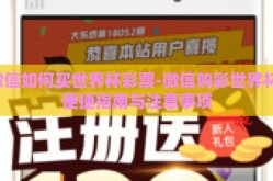 微信如何买世界杯彩票-微信购彩世界杯，便捷指南与注意事项