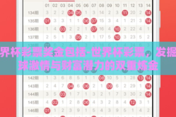世界杯彩票奖金包括-世界杯彩票，发掘足球激情与财富潜力的双重炼金