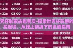 世界杯彩票去哪里买-探索世界杯彩票的购买途径，从线上到线下的全面指南