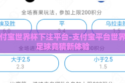 支付宝世界杯下注平台-支付宝平台世界杯足球竞猜新体验