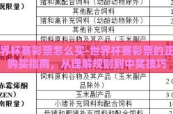 世界杯赛彩票怎么买-世界杯赛彩票的正确购买指南，从理解规则到中奖技巧