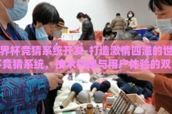世界杯竞猜系统开发-打造激情四溢的世界杯竞猜系统，技术构建与用户体验的双重飞跃