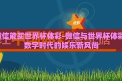 微信能买世界杯体彩-微信与世界杯体彩，数字时代的娱乐新风尚