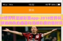 2018世界杯足球彩票app-2018世界杯，全球球迷的热血盛宴与足球彩票的临时乐园