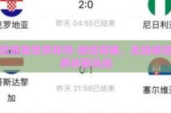 微信能看世界杯吗-微信观赛，无缝体验世界杯新风尚