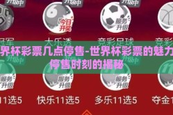 世界杯彩票几点停售-世界杯彩票的魅力与停售时刻的揭秘