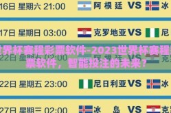 世界杯赛程彩票软件-2023世界杯赛程彩票软件，智能投注的未来？