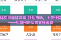 怎样买世界杯彩票-跃动市场，上手快指南——您如何购买世界杯彩票