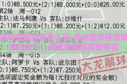 世界杯冠军彩票怎么玩-走进世界杯冠军的幸运之门，探索彩票购买新体验