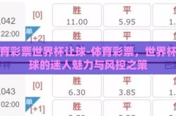 体育彩票世界杯让球-体育彩票，世界杯让球的迷人魅力与风控之策
