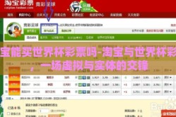 淘宝能买世界杯彩票吗-淘宝与世界杯彩票，一场虚拟与实体的交锋