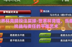 世界杯竞猜投注买球-世界杯竞猜，乐趣、挑战与责任的平衡艺术