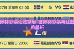 世界杯彩票让胜意思-世界杯彩票与让胜策略解析