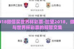 2018微信买世界杯彩票-回望2018，微信与世界杯彩票的短暂交集