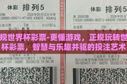 正规世界杯彩票-更懂游戏，正规玩转世界杯彩票，智慧与乐趣并驱的投注艺术