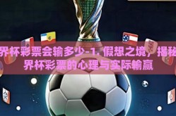 世界杯彩票会输多少-1. 假想之境，揭秘世界杯彩票的心理与实际输赢