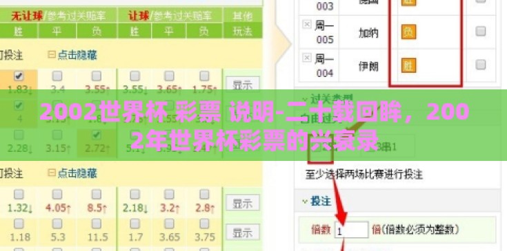 2002世界杯 彩票 说明-二十载回眸,2002年世界杯彩票的兴衰录 2002世界杯 彩票 说明-二十载回眸,2002年世界杯彩票的兴衰录