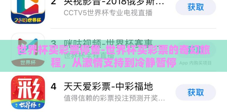 世界杯买彩票停售-世界杯买彩票的奇幻旅程，从激情支持到冷静暂停