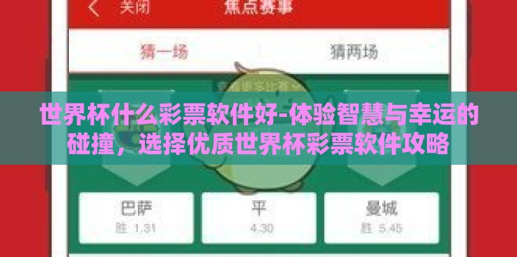 世界杯什么彩票软件好-体验智慧与幸运的碰撞，选择优质世界杯彩票软件攻略