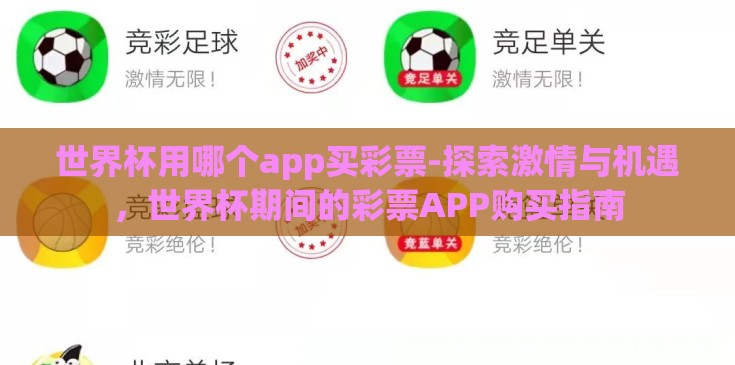 世界杯用哪个app买彩票-探索激情与机遇，世界杯期间的彩票APP购买指南
