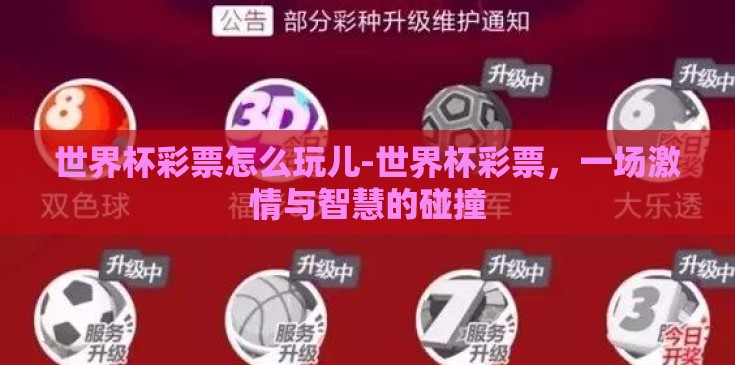世界杯彩票怎么玩儿-世界杯彩票，一场激情与智慧的碰撞