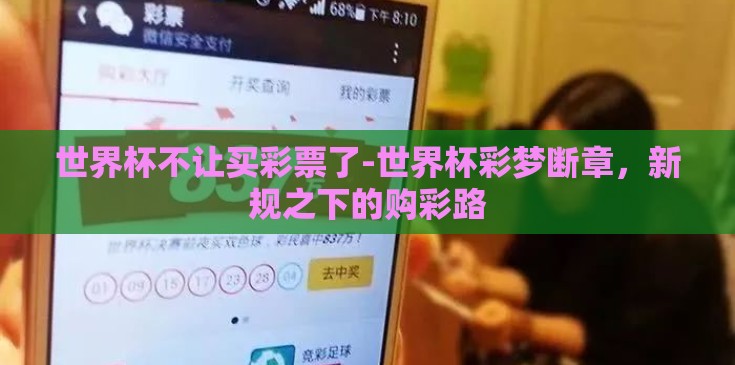 世界杯不让买彩票了-世界杯彩梦断章，新规之下的购彩路