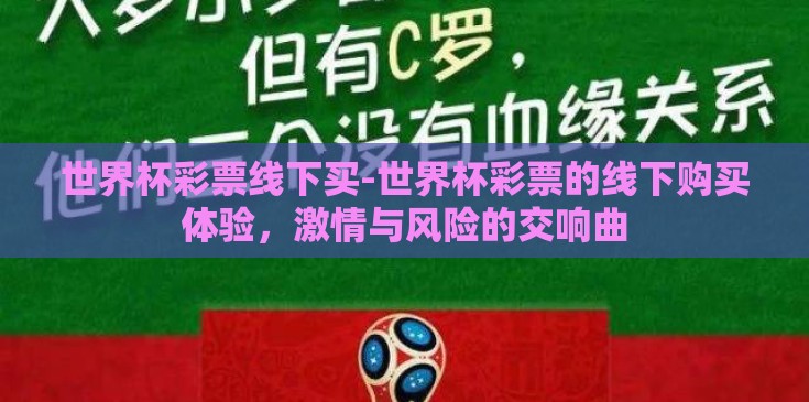 世界杯彩票线下买-世界杯彩票的线下购买体验，激情与风险的交响曲