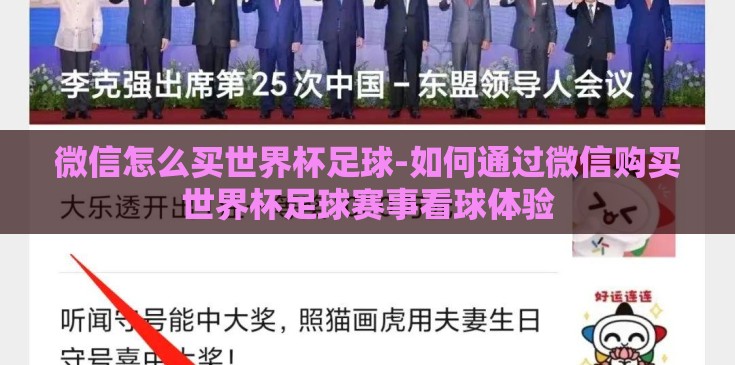 微信怎么买世界杯足球-如何通过微信购买世界杯足球赛事看球体验 微信怎么买世界杯足球-如何通过微信购买世界杯足球赛事看球体验