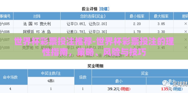世界杯彩票投注推荐-世界杯彩票投注的理性指南，策略、风险与技巧