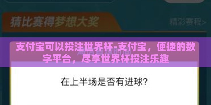 支付宝可以投注世界杯-支付宝，便捷的数字平台，尽享世界杯投注乐趣