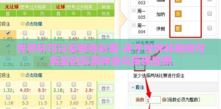 世界杯可以买那些彩票-关于世界杯期间可购买的彩票种类与策略指南 世界杯可以买那些彩票-关于世界杯期间可购买的彩票种类与策略指南