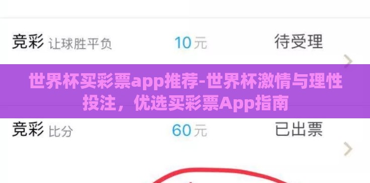 世界杯买彩票app推荐-世界杯激情与理性投注，优选买彩票App指南