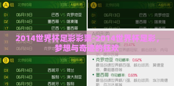 2014世界杯足彩彩票-2014世界杯足彩，梦想与奇迹的狂欢
