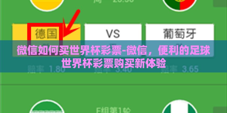 微信如何买世界杯彩票-微信，便利的足球世界杯彩票购买新体验
