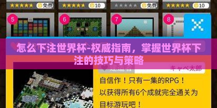 怎么下注世界杯-权威指南，掌握世界杯下注的技巧与策略