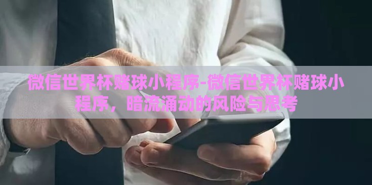 微信世界杯赌球小程序-微信世界杯赌球小程序，暗流涌动的风险与思考