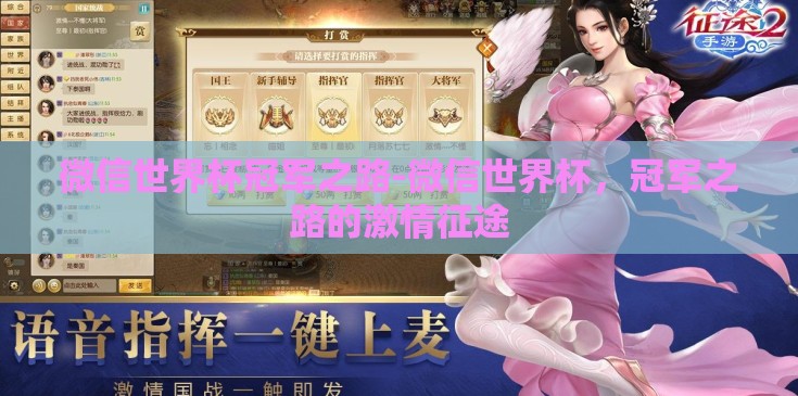 微信世界杯冠军之路-微信世界杯，冠军之路的激情征途