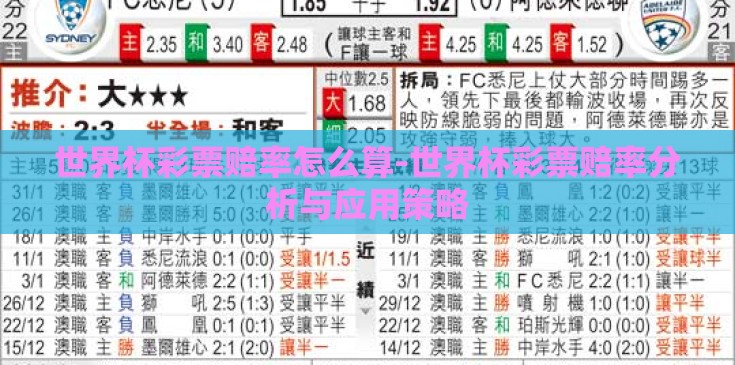 世界杯彩票赔率怎么算-世界杯彩票赔率分析与应用策略
