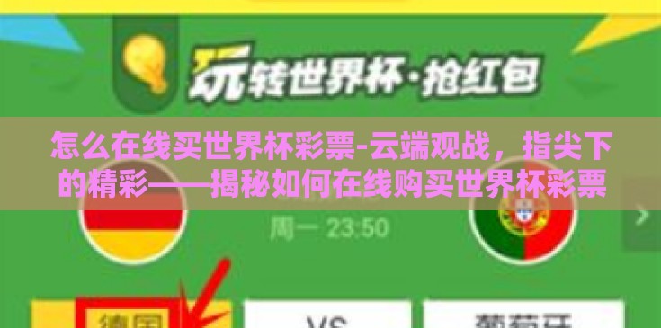 怎么在线买世界杯彩票-云端观战，指尖下的精彩——揭秘如何在线购买世界杯彩票