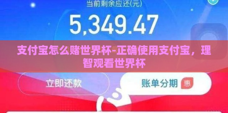 支付宝怎么赌世界杯-正确使用支付宝，理智观看世界杯