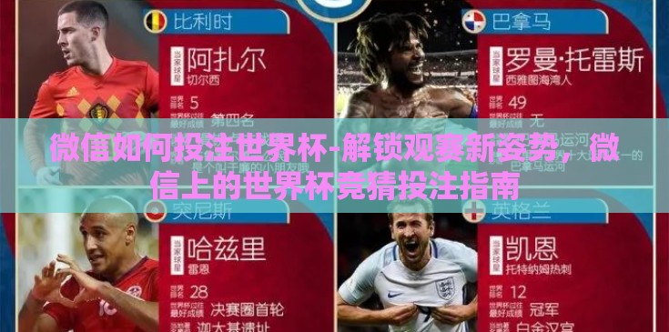 微信如何投注世界杯-解锁观赛新姿势，微信上的世界杯竞猜投注指南
