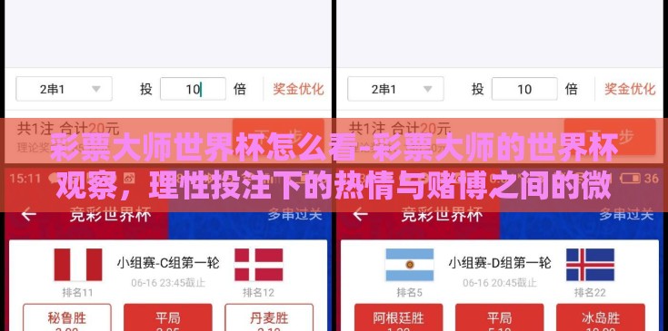 彩票大师世界杯怎么看-彩票大师的世界杯观察,理性投注下的热情与赌博之间的微妙平衡 彩票大师世界杯怎么看-彩票大师的世界杯观察,理性投注下的热情与赌博之间的微妙平衡